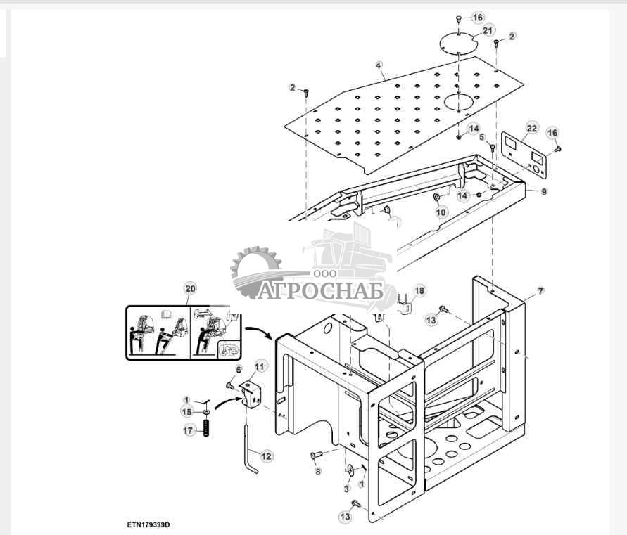 Платформа, опора лестницы для обслуживания, Tier 2 